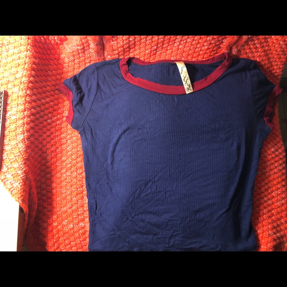 Navy Blue with Red Top
